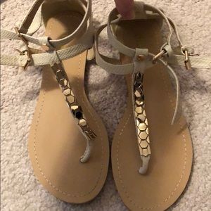 Gold strappy sandals